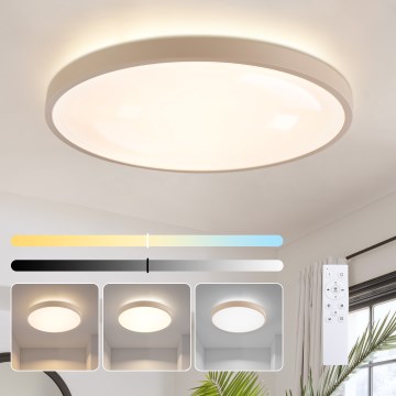 Brilagi - Lámpara de techo LED regulable GLASS POOL DOUBLE LED/80W/230V 3000-6000K 60 cm beige + mando a distancia