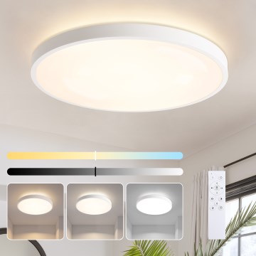 Brilagi - Lámpara de techo LED regulable GLASS POOL DOUBLE LED/80W/230V 3000-6000K 60 cm blanco + mando a distancia