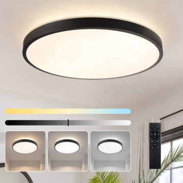 Brilagi - Lámpara de techo LED regulable GLASS POOL DOUBLE LED/80W/230V 3000-6000K 60 cm negro + mando a distancia