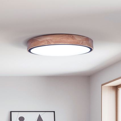 Brilagi - Lámpara de techo LED regulable GLORIA LED/48W/230V 3000-6500K roble, diámetro 40 cm + mando a distancia
