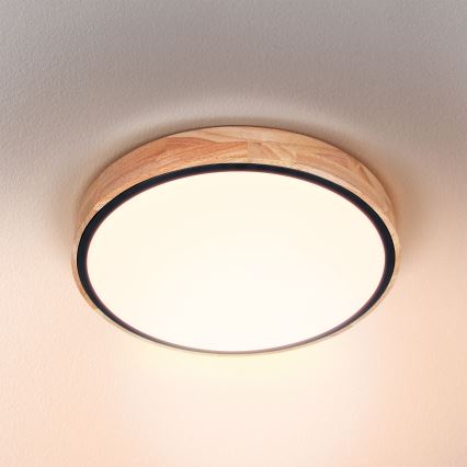 Brilagi - Lámpara de techo LED regulable GLORIA LED/48W/230V 3000-6500K roble, diámetro 40 cm + mando a distancia