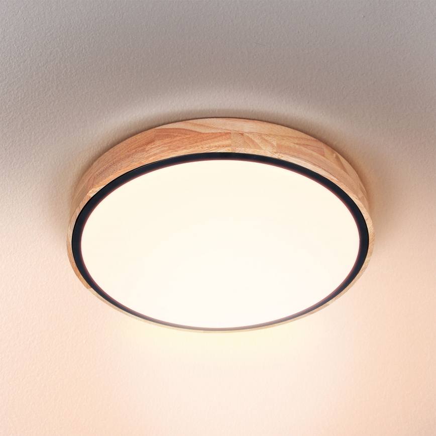 Brilagi - Lámpara de techo LED regulable GLORIA LED/48W/230V 3000-6500K roble, diámetro 40 cm + mando a distancia