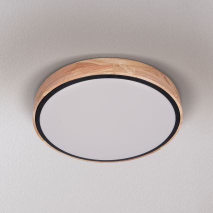Brilagi - Lámpara de techo LED regulable GLORIA LED/48W/230V 3000-6500K roble, diámetro 40 cm + mando a distancia