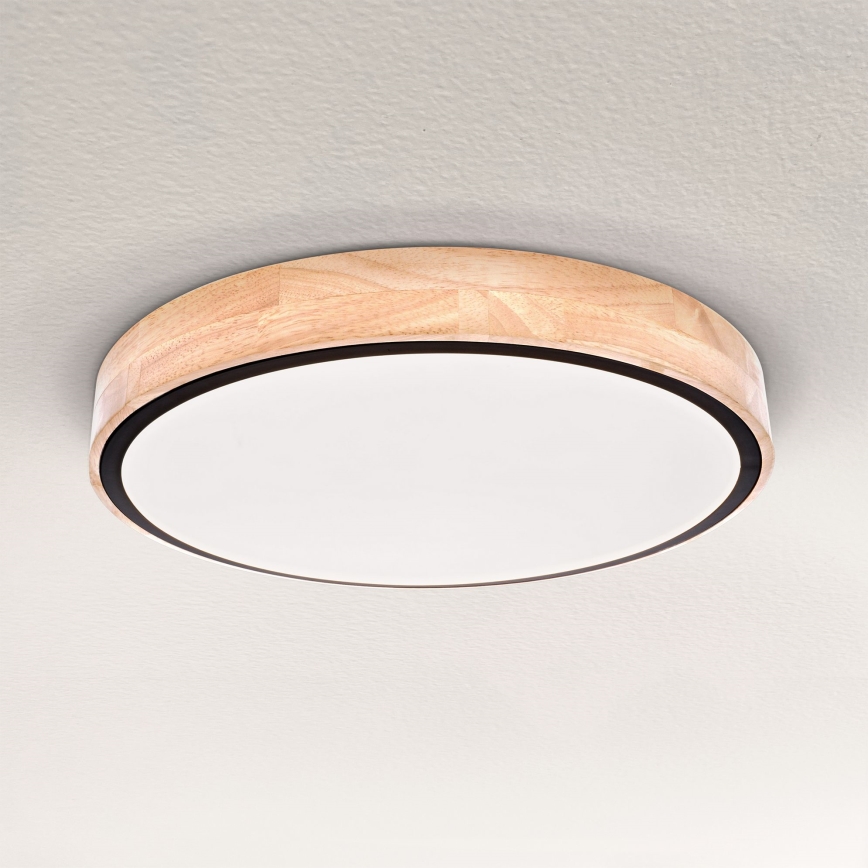 Brilagi - Lámpara de techo LED regulable GLORIA LED/48W/230V 3000-6500K roble, diámetro 40 cm + mando a distancia