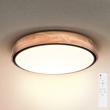 Brilagi - Lámpara de techo LED regulable GLORIA LED/48W/230V 3000-6500K roble, diámetro 40 cm + mando a distancia
