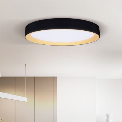 Brilagi - Luminaria de techo LED regulable LARIOS LED/72W/230V 3000-6500K negra Ø 59 cm + mando a distancia