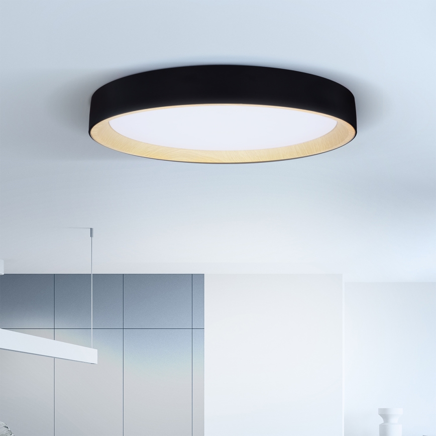 Brilagi - Luminaria de techo LED regulable LARIOS LED/72W/230V 3000-6500K negra Ø 59 cm + mando a distancia