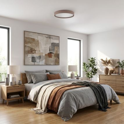 Brilagi - Lámpara de techo LED regulable LUCIA LED/60W/230V 3000-6500K Ø 59 cm marrón + mando a distancia