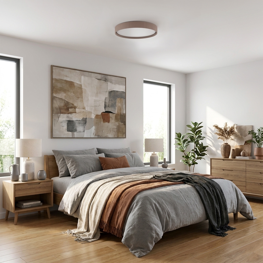 Brilagi - Lámpara de techo LED regulable LUCIA LED/60W/230V 3000-6500K Ø 59 cm marrón + mando a distancia