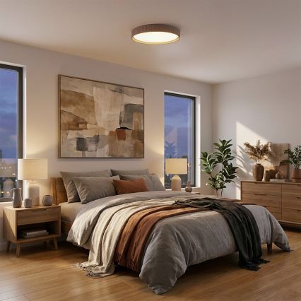 Brilagi - Lámpara de techo LED regulable LUCIA LED/60W/230V 3000-6500K Ø 59 cm marrón + mando a distancia