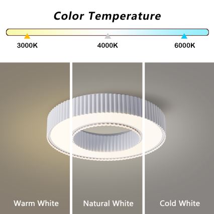 Brilagi - Luminaria de techo LED regulable LUMIX LED/48W/230V 3000-6000K blanca Ø 50 cm + mando a distancia