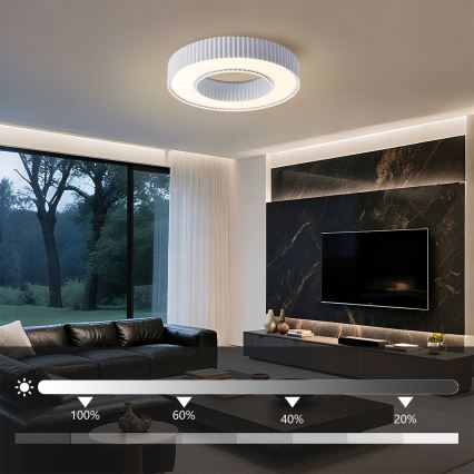 Brilagi - Luminaria de techo LED regulable LUMIX LED/48W/230V 3000-6000K blanca Ø 50 cm + mando a distancia