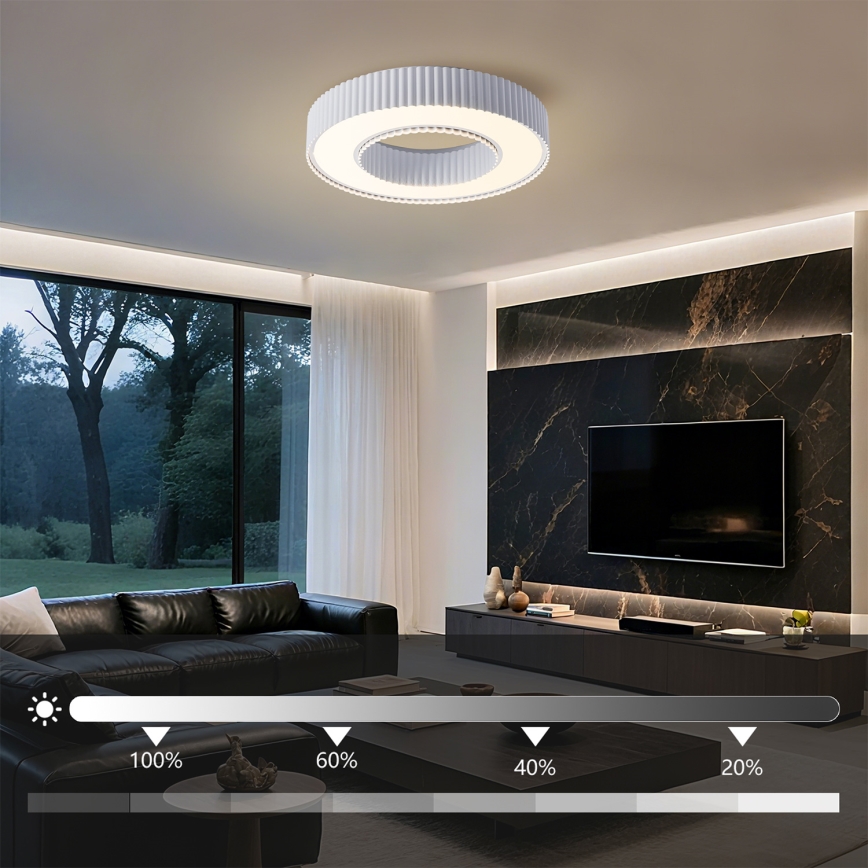 Brilagi - Luminaria de techo LED regulable LUMIX LED/48W/230V 3000-6000K blanca Ø 50 cm + mando a distancia