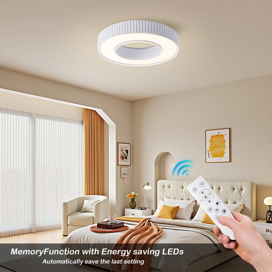 Brilagi - Luminaria de techo LED regulable LUMIX LED/48W/230V 3000-6000K blanca Ø 50 cm + mando a distancia