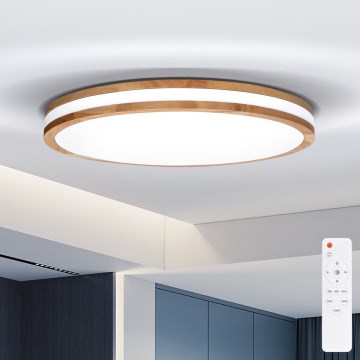 Brilagi - Lámpara de techo LED regulable MOLINA LED/72W/230V 3000-6500K roble Ø 78 cm + mando a distancia