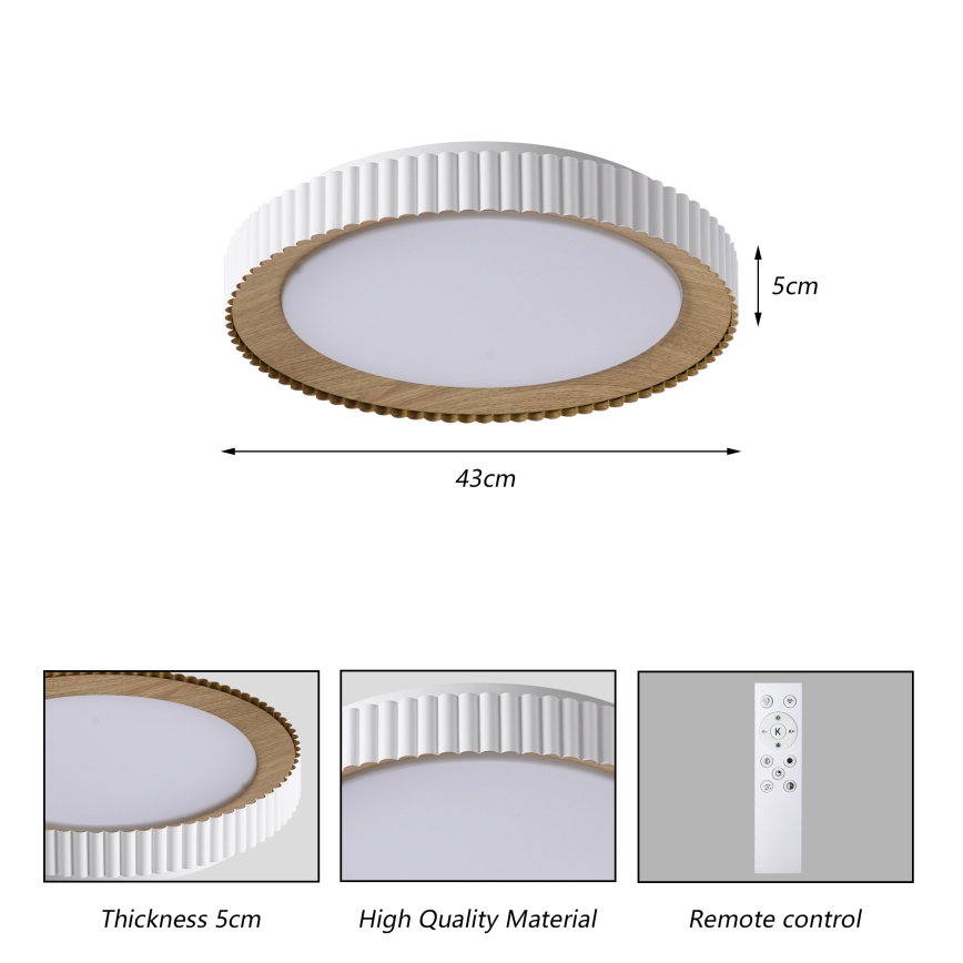 BRILAGI - Lámpara de techo LED regulable NEXO LED/48W/230V 3000-6000K blanco Ø 43 cm + mando a distancia
