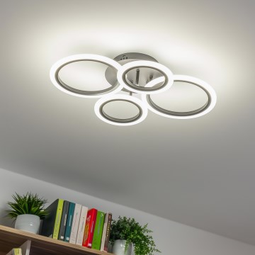 Brilagi - Lámpara de techo LED regulable ORBITS LED/50W/230V 3000-6500K antracita + control remoto
