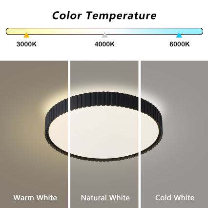 Brilagi - Lámpara de techo LED regulable ORINO LED/54W/230V 3000-6000K negro, diámetro 43 cm + mando a distancia
