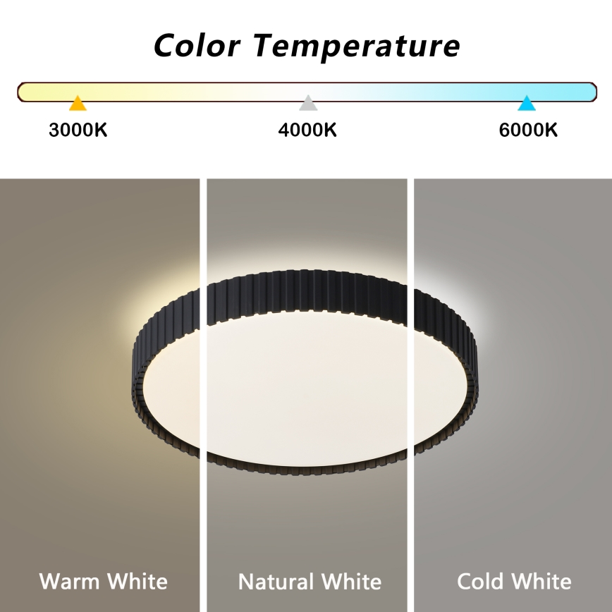 Brilagi - Lámpara de techo LED regulable ORINO LED/54W/230V 3000-6000K negro, diámetro 43 cm + mando a distancia