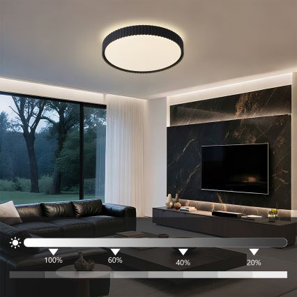 Brilagi - Lámpara de techo LED regulable ORINO LED/54W/230V 3000-6000K negro, diámetro 43 cm + mando a distancia
