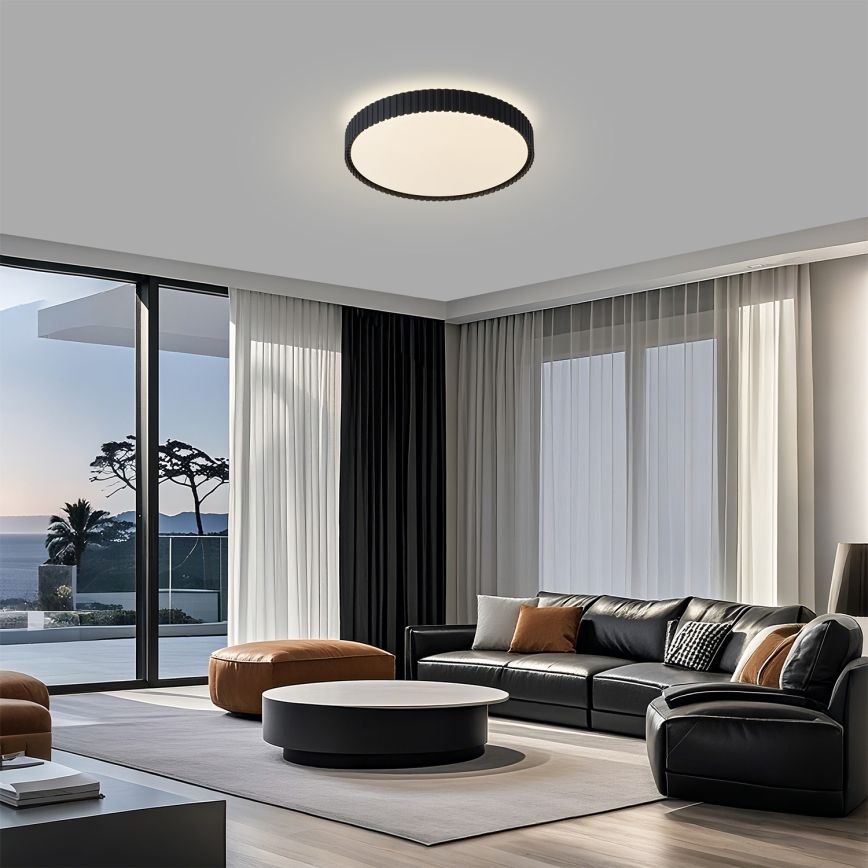 Brilagi - Lámpara de techo LED regulable ORINO LED/54W/230V 3000-6000K negro, diámetro 43 cm + mando a distancia