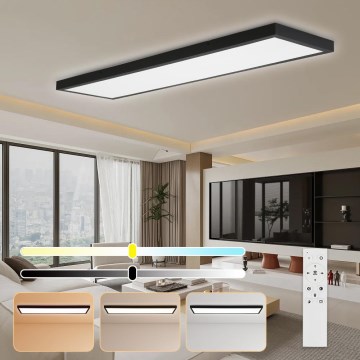 Brilagi - Lámpara de techo LED regulable para baño FRAME SMART LED/50W/230V 120x30 cm 3000-6000K IP44 negra + mando a distancia