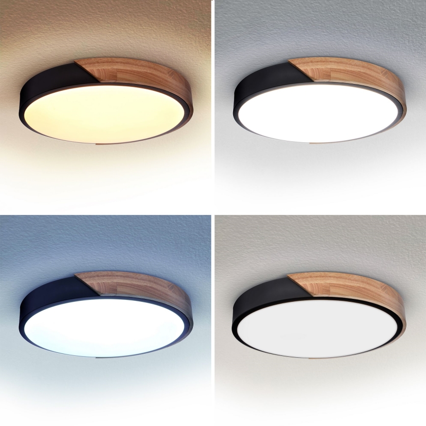 Brilagi - Lámpara de techo LED regulable PILANA LED/48W/230V 3000-6500K roble Ø 40 cm + mando a distancia