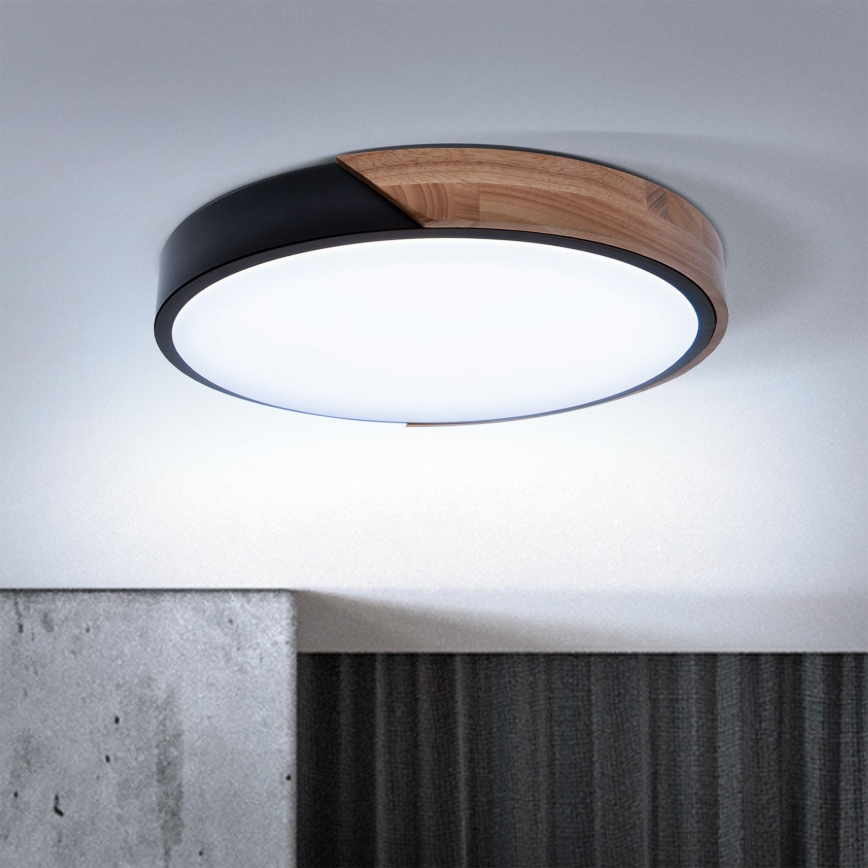 Brilagi - Lámpara de techo LED regulable PILANA LED/48W/230V 3000-6500K roble Ø 40 cm + mando a distancia