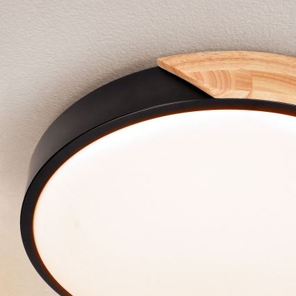 Brilagi - Lámpara de techo LED regulable PILANA LED/48W/230V 3000-6500K roble Ø 40 cm + mando a distancia