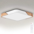 Brilagi - Lámpara de techo LED regulable PILANA LED/60W/230V 3000-6500K roble/blanco 56x56 cm + mando a distancia