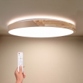 BRILAGI - Lámpara de techo LED regulable PILANA LED/72W/230V 3000-6500K roble/beige Ø 80 cm + mando a distancia