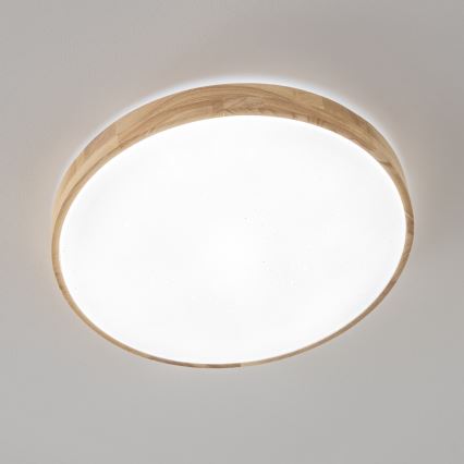 Brilagi - Lámpara de techo LED regulable PINE LED/24W/230V de madera, Ø 42 cm, 3000-6500K + mando a distancia
