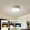 Brilagi - Lámpara de techo LED regulable POOL LED/18W/230V 3000-6000K 20 cm beige + mando a distancia
