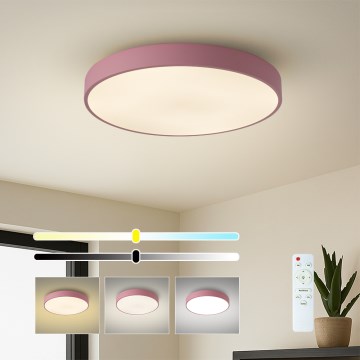 Brilagi - Lámpara de techo LED regulable POOL LED/60W/230V 3000-6000K diámetro 50 cm rosa + mando a distancia