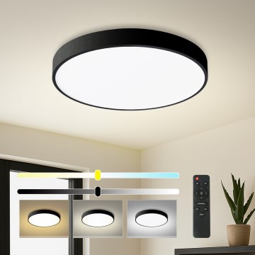 Brilagi - Lámpara de techo LED regulable POOL LED/60W/230V 3000-6000K Ø 60 cm negra + mando a distancia