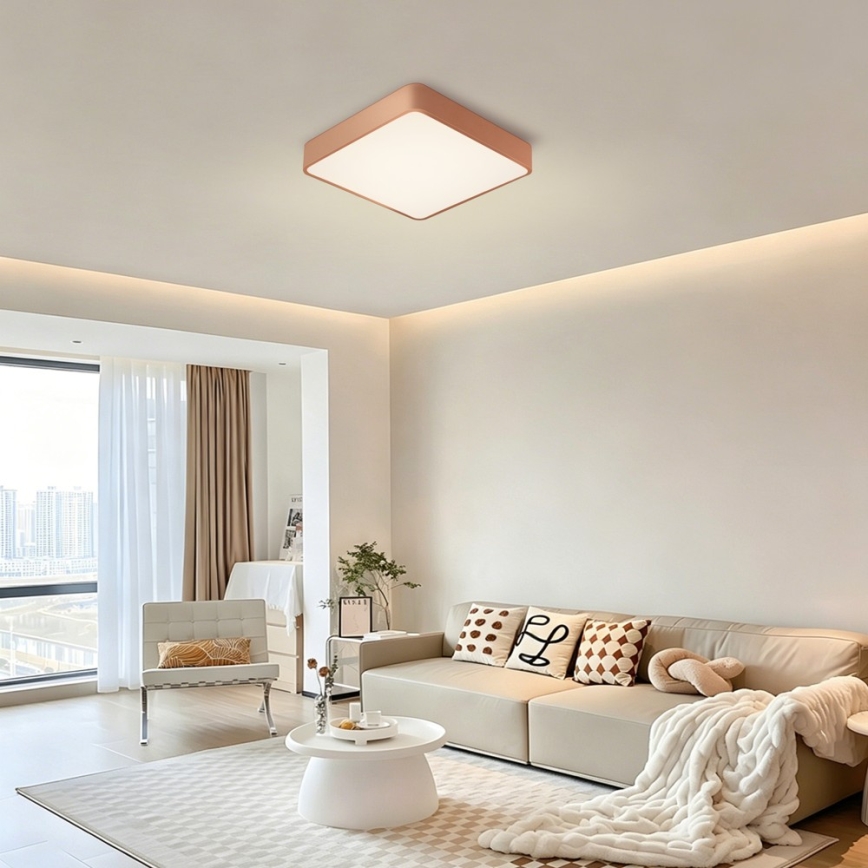 BRILAGI - Lámpara de techo LED regulable POOL SQUARE LED/48W/230V 3000-6000K 50x50 cm acabado en bronce + mando a distancia