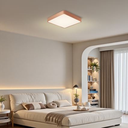 BRILAGI - Lámpara de techo LED regulable POOL SQUARE LED/48W/230V 3000-6000K 50x50 cm acabado en bronce + mando a distancia