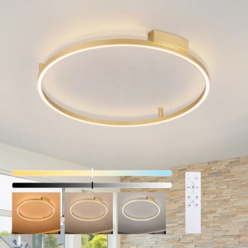 Brilagi - Lámpara de techo LED regulable PORTOFINO LED/60W/230V 3000-6000K Ø 80 cm dorado + control remoto