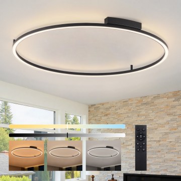 Brilagi - Lámpara de techo LED regulable PORTOFINO LED/85W/230V 3000-6000K diámetro 120 cm negra + mando a distancia