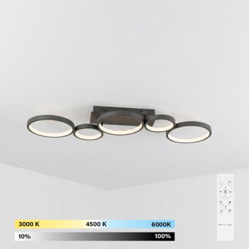 Brilagi - Lámpara de techo LED regulable RINGO LED/34W/230V 3000-6000K 28x84 cm negra + mando a distancia