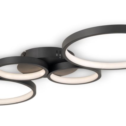 Brilagi - Luminaria LED regulable de techo RINGO LED/34W/230V 3000-6000K 28x78 cm negra + mando a distancia