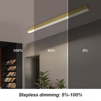 Brilagi - Lámpara LED de techo regulable SLEEKLINE SMART LED/40W/230V 3000-6000K Wi-Fi Tuya dorada + mando a distancia