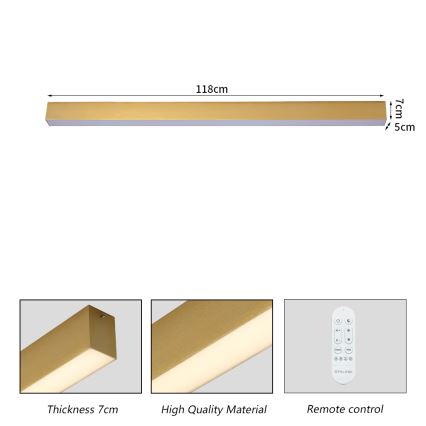Brilagi - Lámpara LED de techo regulable SLEEKLINE SMART LED/40W/230V 3000-6000K Wi-Fi Tuya dorada + mando a distancia