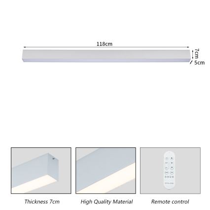 Brilagi - Lámpara de techo LED regulable SLEEKLINE SMART LED/40W/230V 3000-6000K Wi-Fi Tuya plateada + control remoto