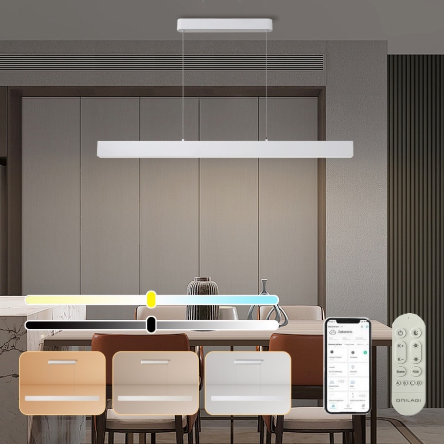 Brilagi - Lámpara colgante regulable con cable SLEEKLINE SMART LED/40W/230V 3000-6000K Wi-Fi Tuya blanca + mando a distancia