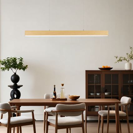 Brilagi - Lámpara de techo LED regulable SLEEKLINE SMART LED/40W/230V Wi‑Fi Tuya acabado roble + mando a distancia