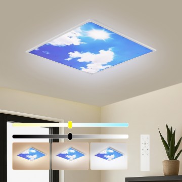 Brilagi - Lámpara de techo LED regulable SLIMFRAME LED/58W/230V 60x60 cm 3000-6000K plateado/azul + mando a distancia