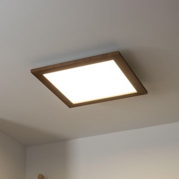 Brilagi - Lámpara de techo LED regulable SLIMFRAME WOOD LED/36W/230V 49,5x49,5 cm 3000-6000K marrón oscuro + mando a distancia