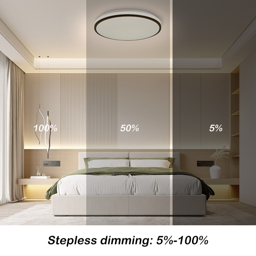 Brilagi - Luminaria de techo LED regulable inteligente 24W/230V Ø 38 cm 3000-6000K Wi-Fi Tuya Beacon + mando a distancia