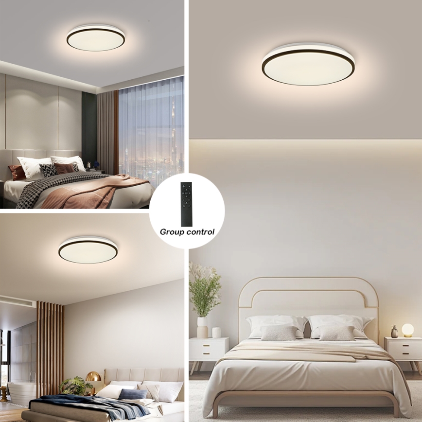 Brilagi - Luminaria de techo LED regulable inteligente 24W/230V Ø 38 cm 3000-6000K Wi-Fi Tuya Beacon + mando a distancia